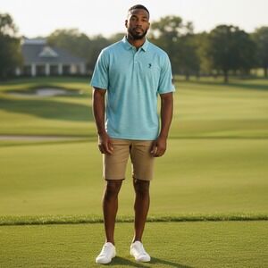Peter‎ Millar Summer Comfort Polo Shirt XXL Blue Green Striped Golf Mens XXL